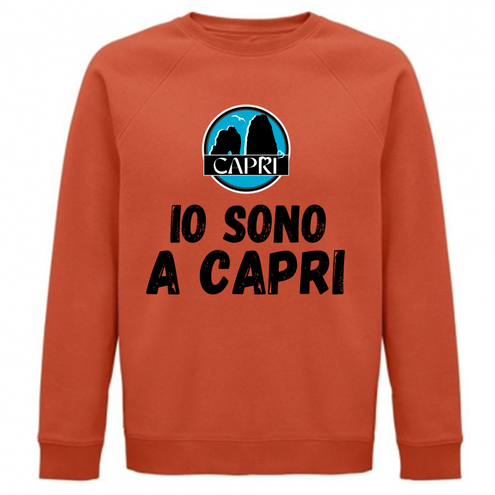 Felpa Unisex Organica IO SONO A CAPRI SCRITTA NERA