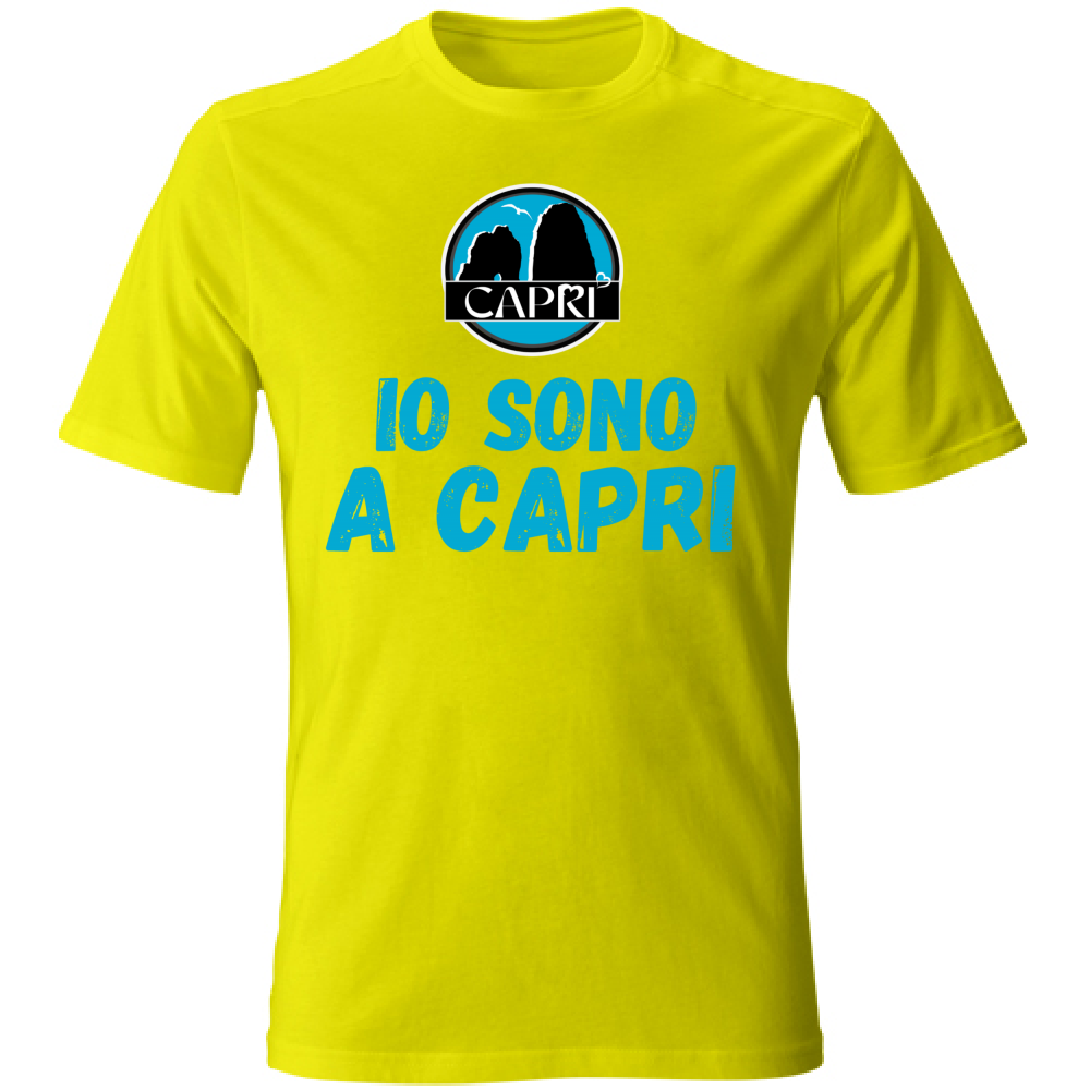 T-Shirt Bambino IO SONO A CAPRI SCRITTA AZZURRA