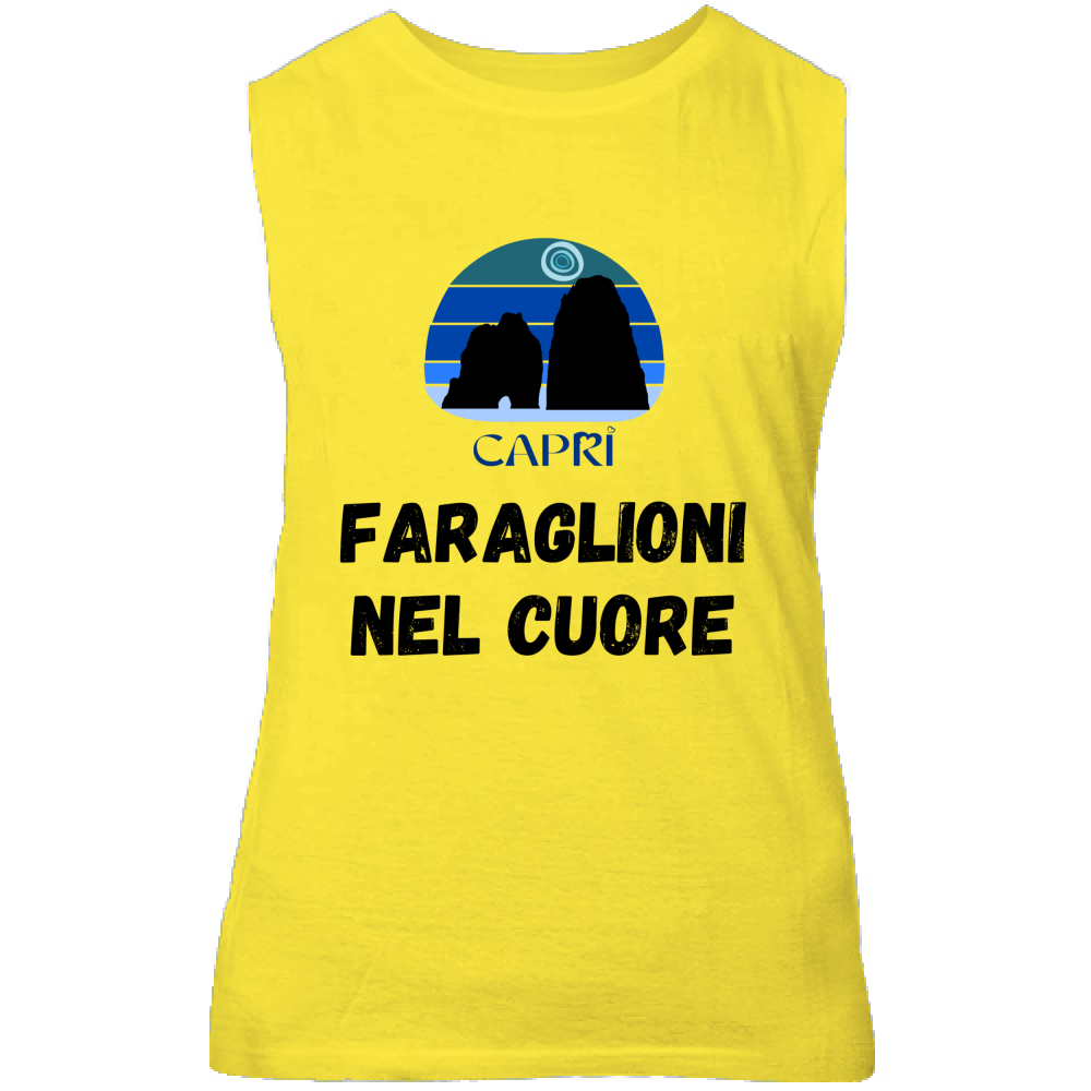 Canotta Unisex FARAGLIONI DI CAPRI NEL CUORE SCRITTA NERA