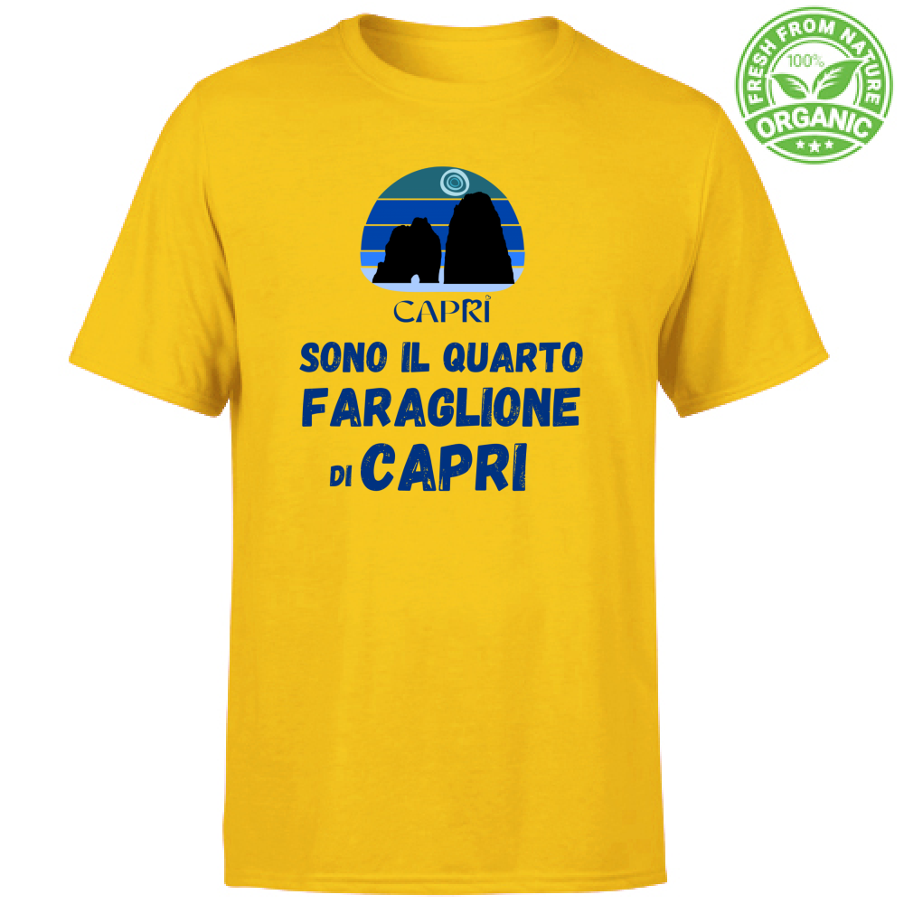 T-Shirt Unisex Organic SONO IL QUARTO FARAGLIONE DI CAPRI SCRITTA BLUE