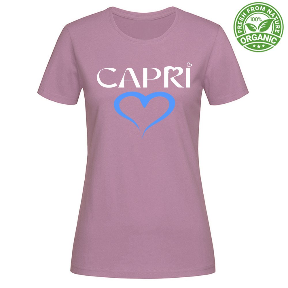 T-Shirt Woman Organic CAPRI CUORE AZZURRO