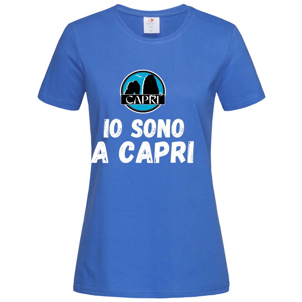 T-Shirt Women Premium IO SONO A CAPRI SCRITTA BIANCA