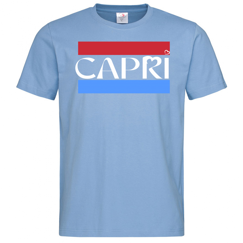 T-Shirt Men Premium CAPRI FASCIA ROSSO BLUE BIANCO