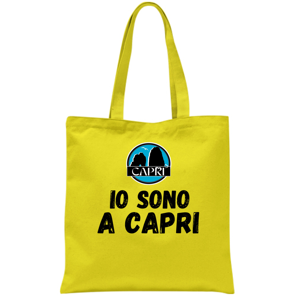 Borsa IO SONO A CAPRI SCRITTA NERA