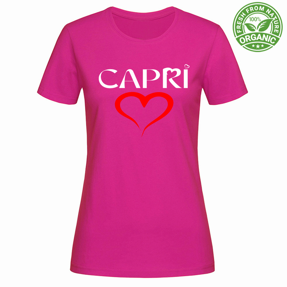 T-Shirt Woman Organic CUORE CAPRI ROSSO