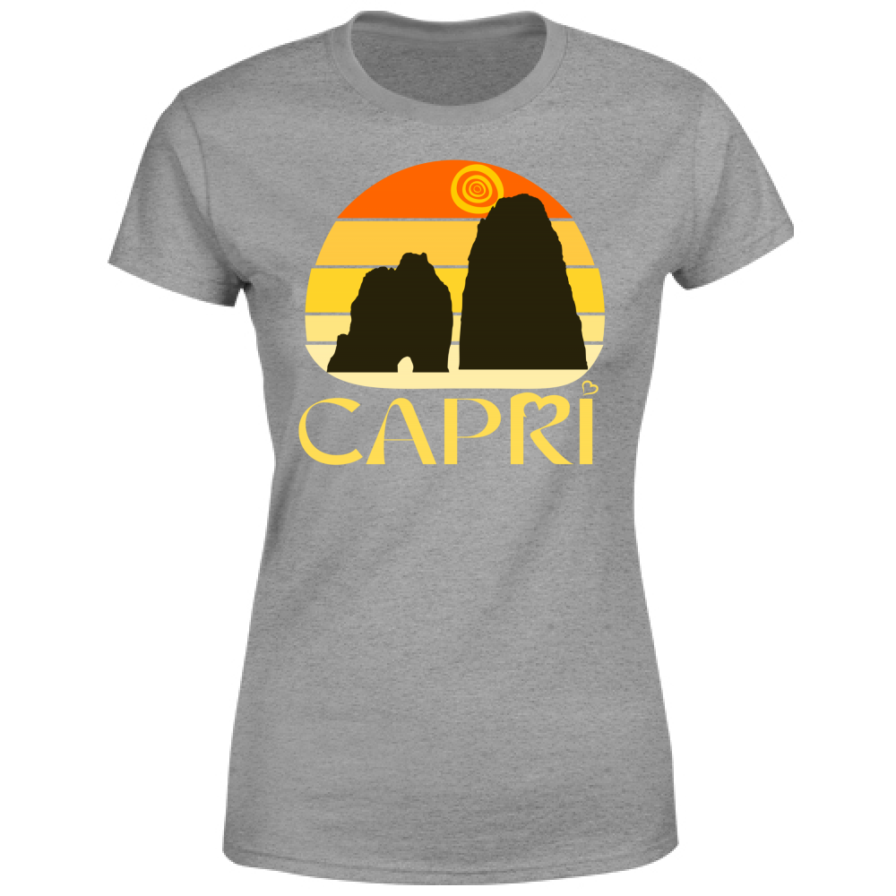 Women's T-Shirt CAPRI SUNSET VINTAGE YELLOW WRITING