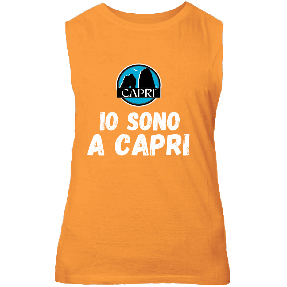 Canotta Unisex IO SONO A CAPRI SCRITTA BIANCA