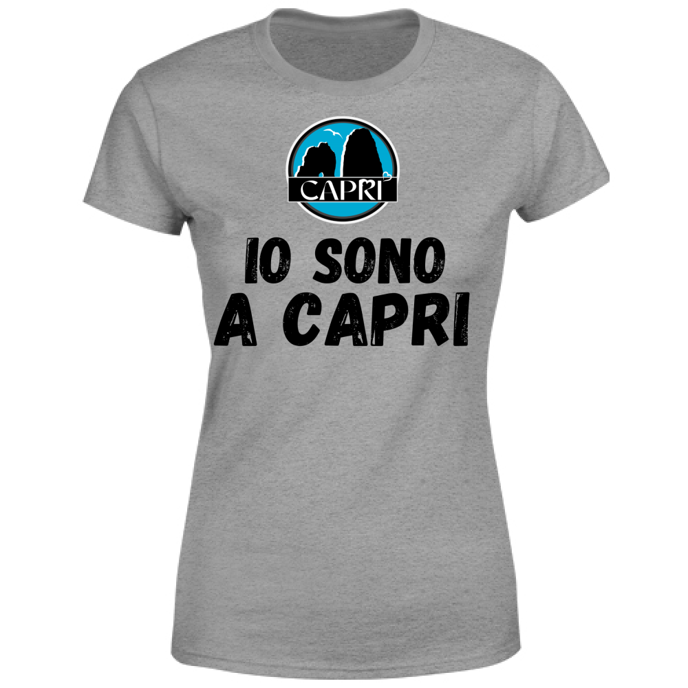 T-Shirt Donna IO SONO A CAPRI SCRITTA NERA
