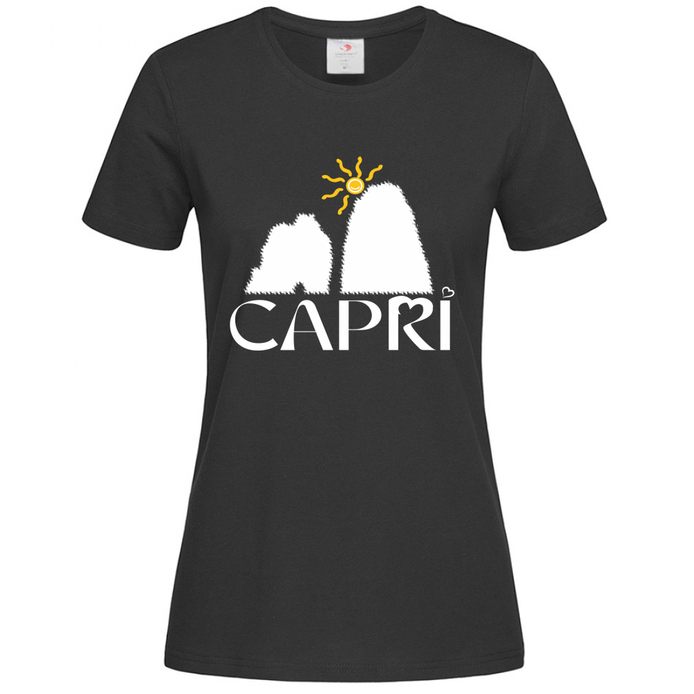 T-Shirt Women Premium CAPRI HAPPY FARAGLIONI WHITE