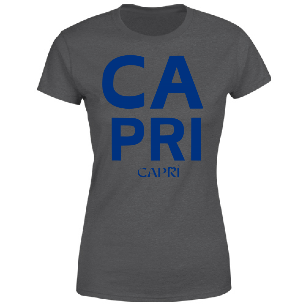 T-Shirt Donna CAPRI DESIGN SCRITTA BLUE