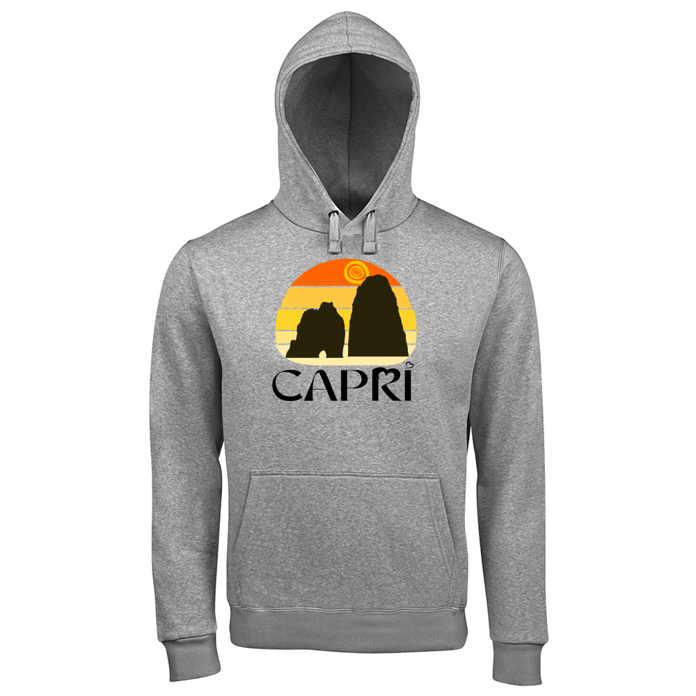 Hoodie Premium Men CAPRI SUNSET VINTAGE BLACK WRITING