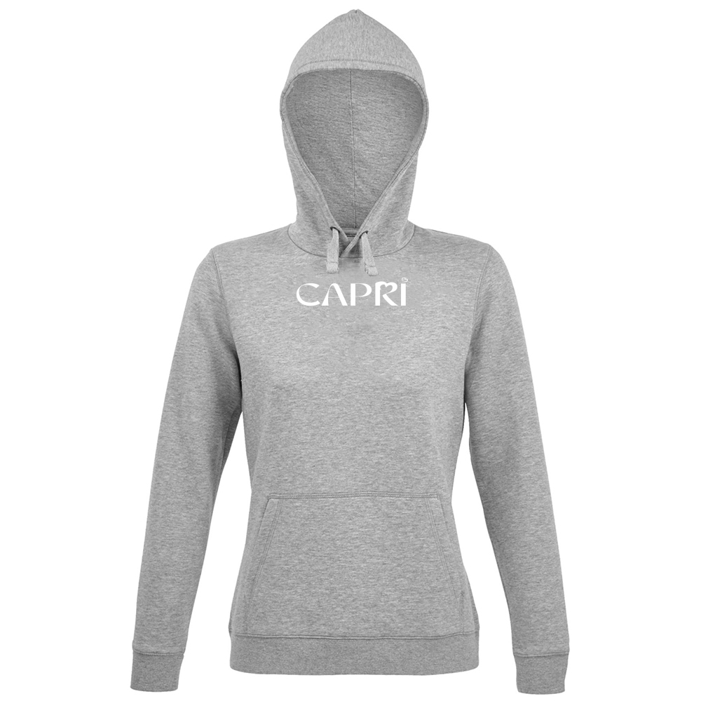Hoodie Premium Women CAPRI MINIMAL SCRITTA BIANCA
