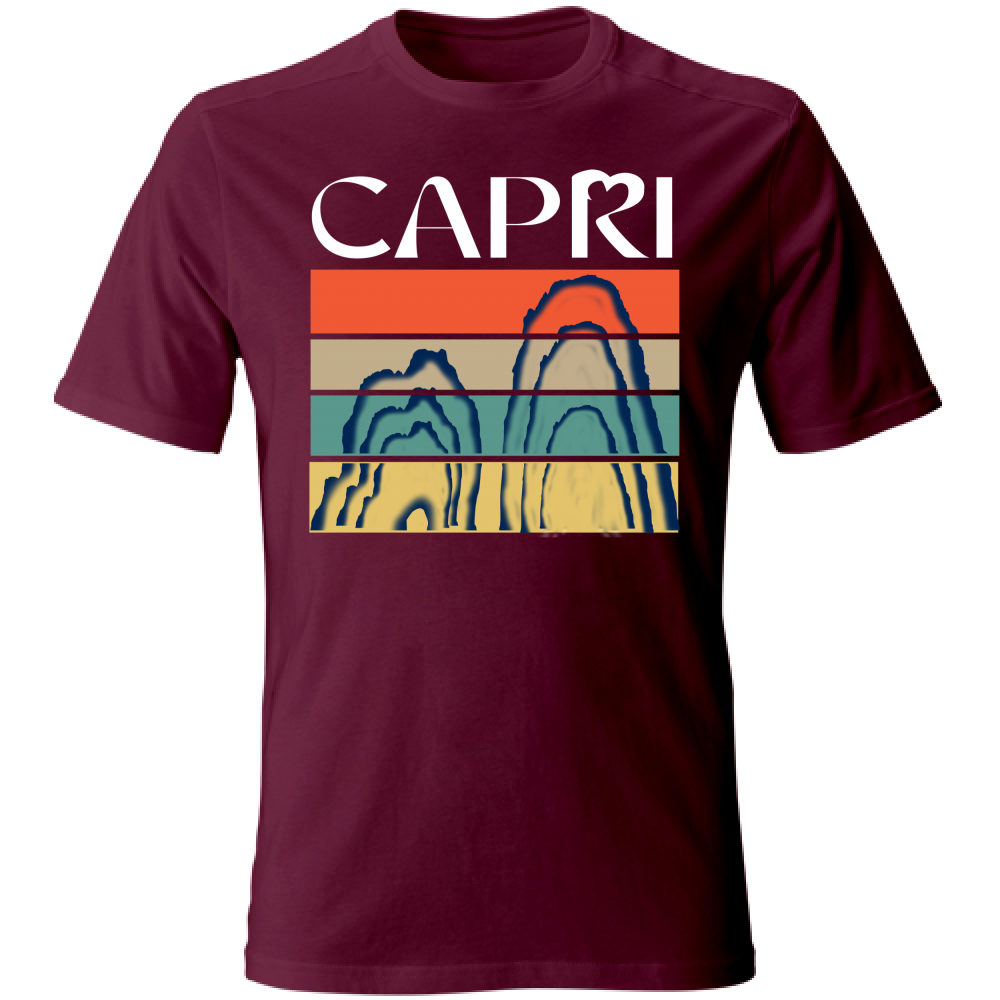 T-Shirt Unisex CAPRI PORZIONI FARAGLIONI SCRITTA BIANCA