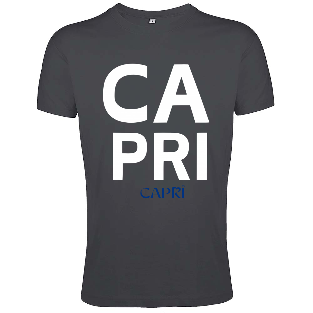 T-Shirt Men Fit CAPRI DESIGN SCRITTA BIANCA