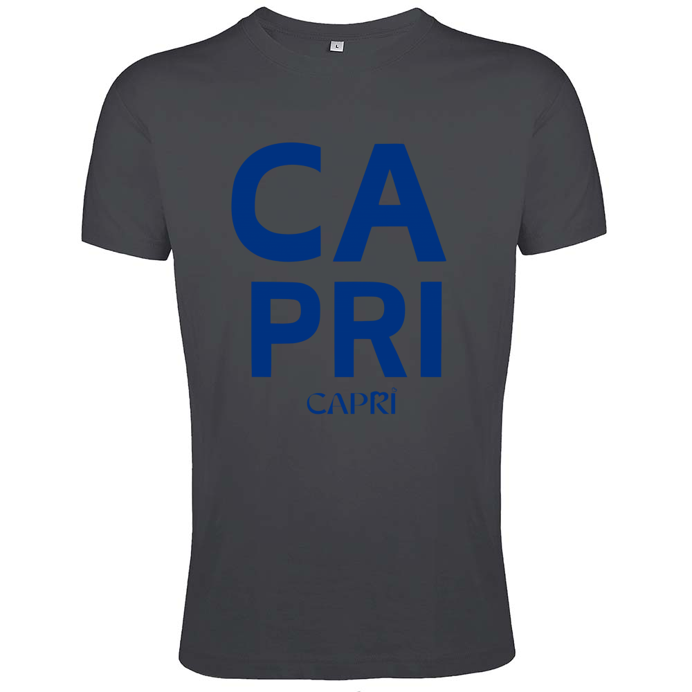 T-Shirt Men Fit CAPRI DESIGN SCRITTA BLUE