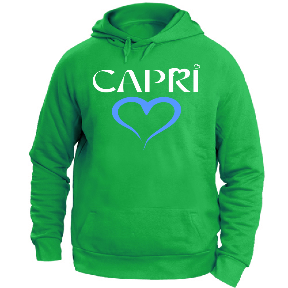Felpa Unisex con Cappuccio CAPRI CUORE AZZURRO