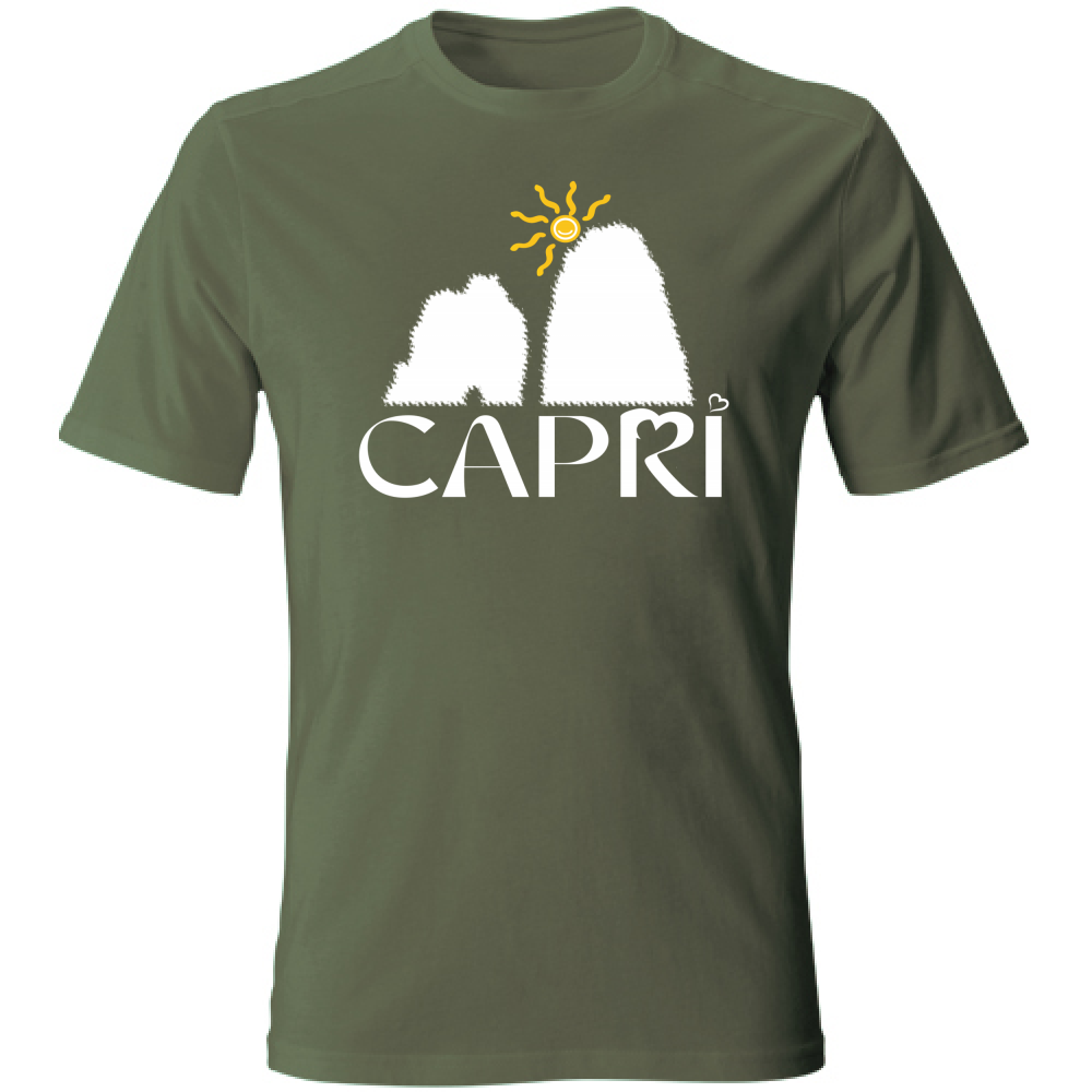 Unisex T-Shirt CAPRI HAPPY FARAGLIONI WHITE