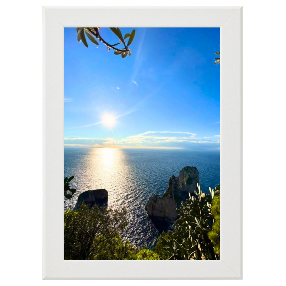 Poster con Cornice 40x60 Capri Alba tra cielo e Mare