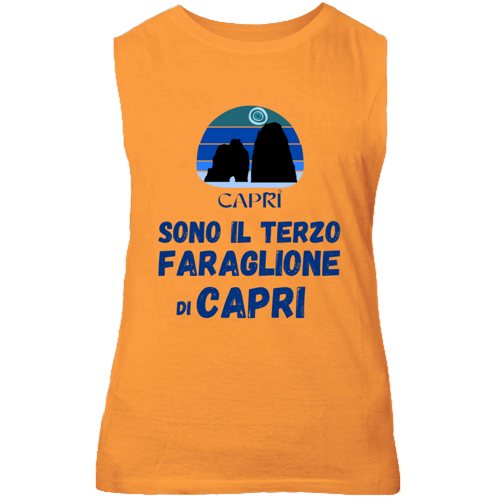 Canotta Unisex SONO IL TERZO FARAGLIONE DI CAPRI SCRITTA BLU