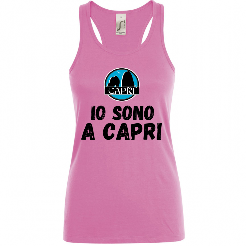 Canotta Donna IO SONO A CAPRI SCRITTA NERA