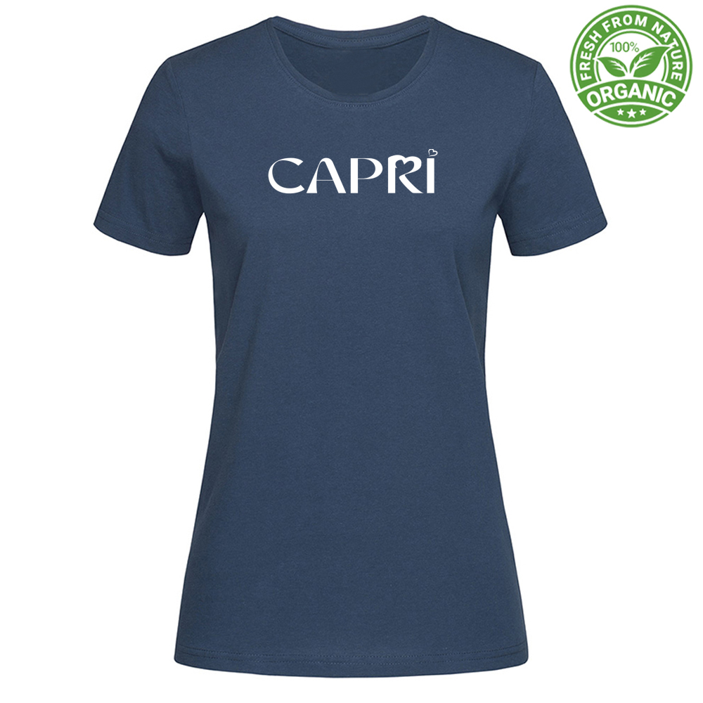 Woman Organic CAPRI MINIMAL T-Shirt WITH WHITE WRITING