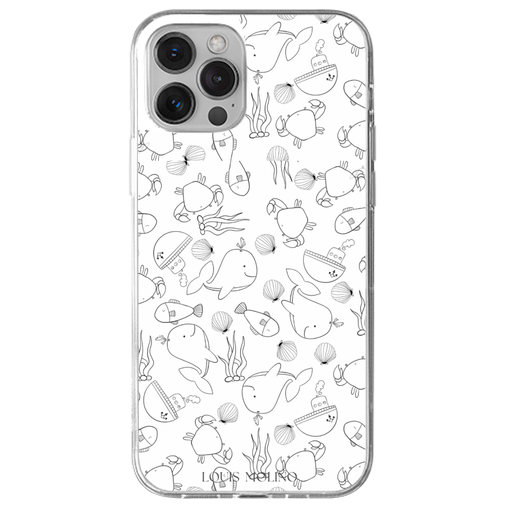Rubber Cover iPhone 12 HAPPY SEA LIFE CAPRI