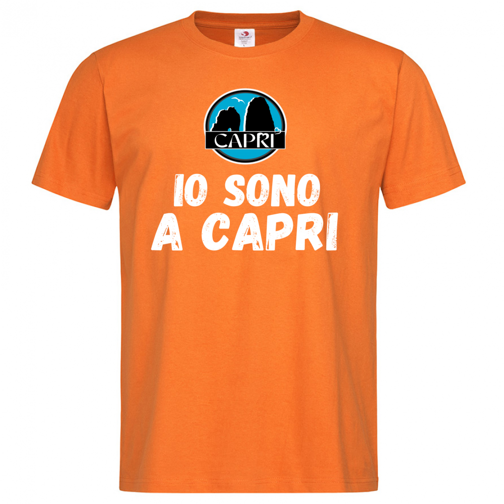 T-Shirt Men Premium IO SONO A CAPRI SCRITTA BIANCA