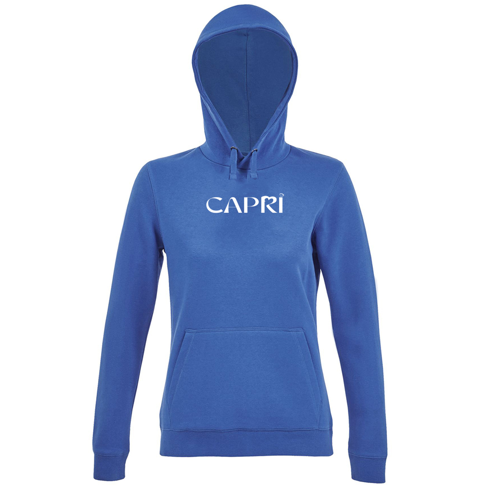 Hoodie Premium Women CAPRI MINIMAL SCRITTA BIANCA