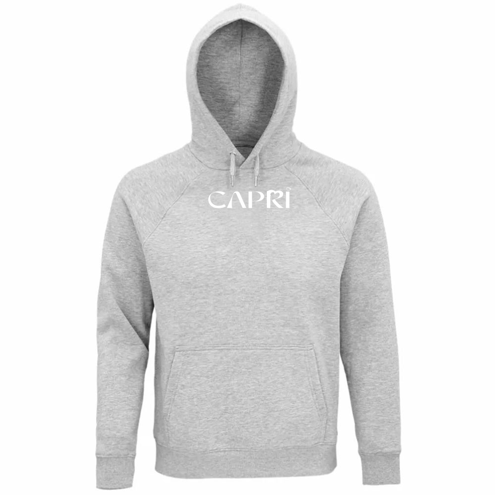 Unisex Organic Hoodie CAPRI MINIMAL WHITE WRITING