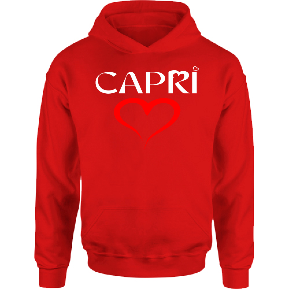 Felpa Bambino con Cappuccio CUORE CAPRI ROSSO
