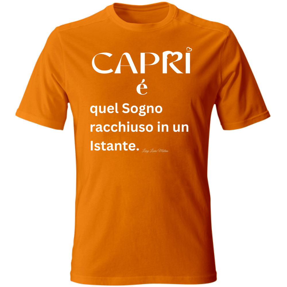 T-Shirt Bambino Capri Sogno racchiuso in un istante scritta bianca