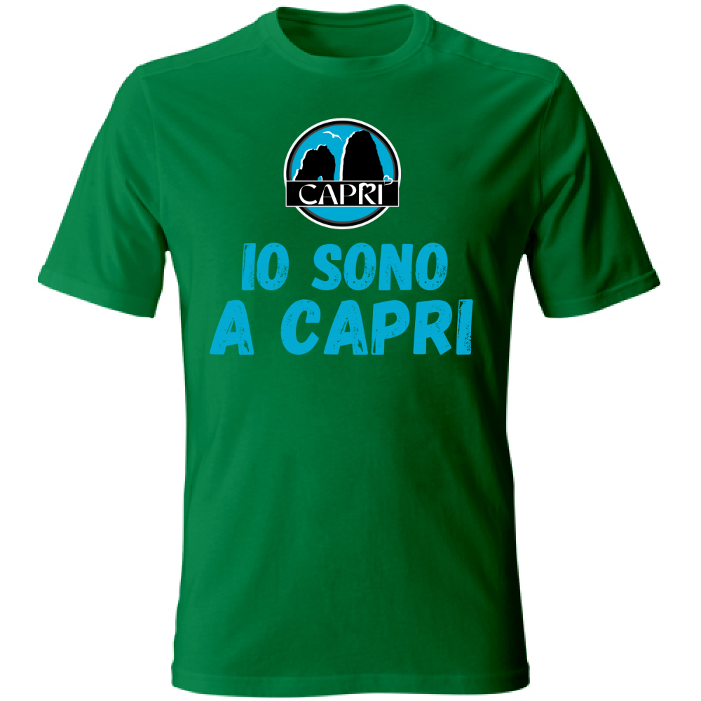 T-Shirt Bambino IO SONO A CAPRI SCRITTA AZZURRA