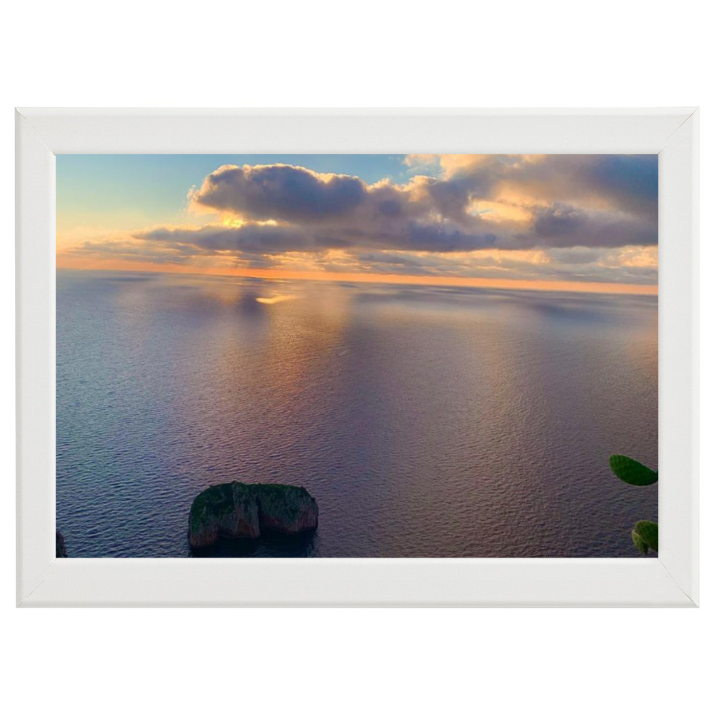 Poster con Cornice 60x40 Capri Alba Monacone