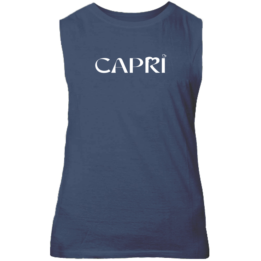 Canotta Unisex CAPRI MINIMAL SCRITTA BIANCA