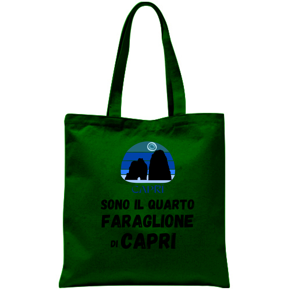 Bag I AM THE FOURTH FARAGLIONE OF CAPRI BLACK WRITING