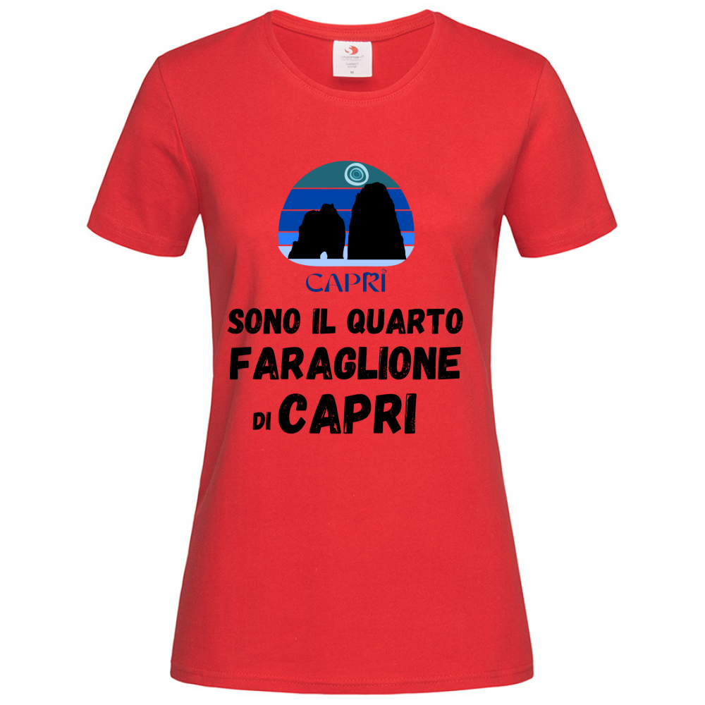 T-Shirt Women Premium SONO IL QUARTO FARAGLIONE DI CAPRI SCRITTA NERA
