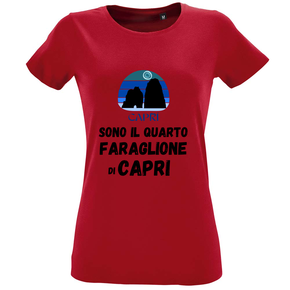 T-Shirt Women Fit SONO IL QUARTO FARAGLIONE DI CAPRI SCRITTA NERA