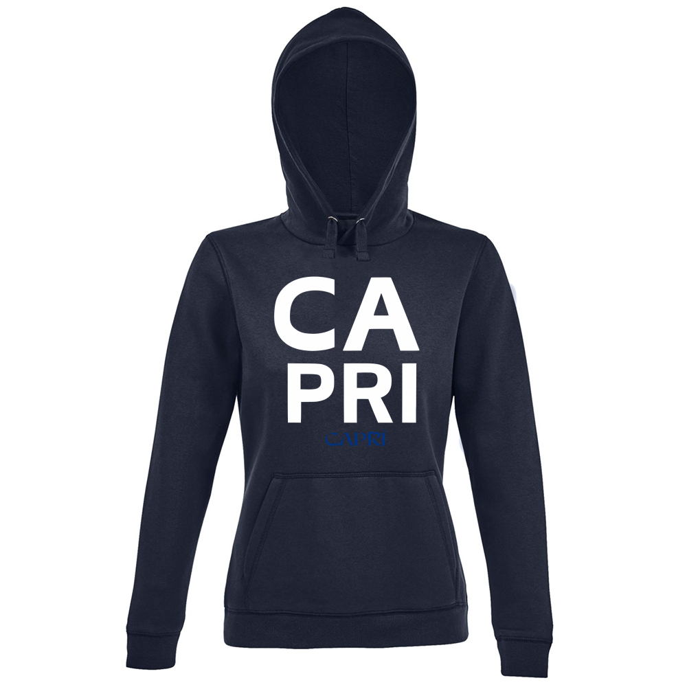 Hoodie Premium Women CAPRI DESIGN SCRITTA BIANCA