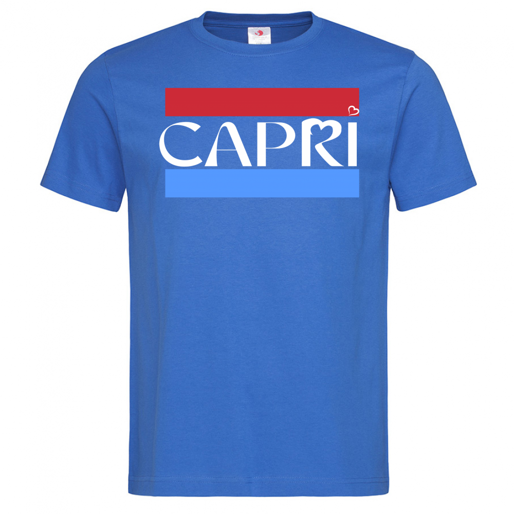T-Shirt Men Premium CAPRI FASCIA ROSSO BLUE BIANCO