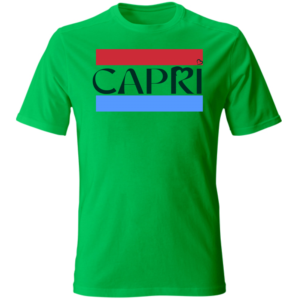 Unisex T-Shirt CAPRI RED BAND BLUE BLACK WRITING