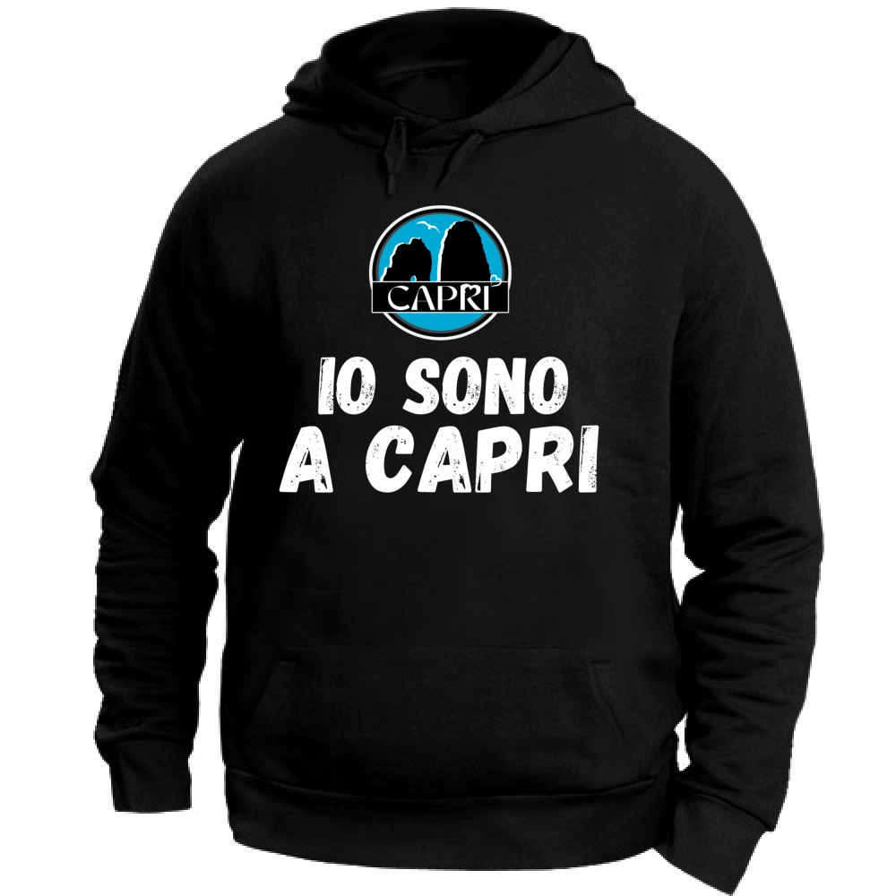 Unisex Hoodie I AM IN CAPRI WHITE WRITING