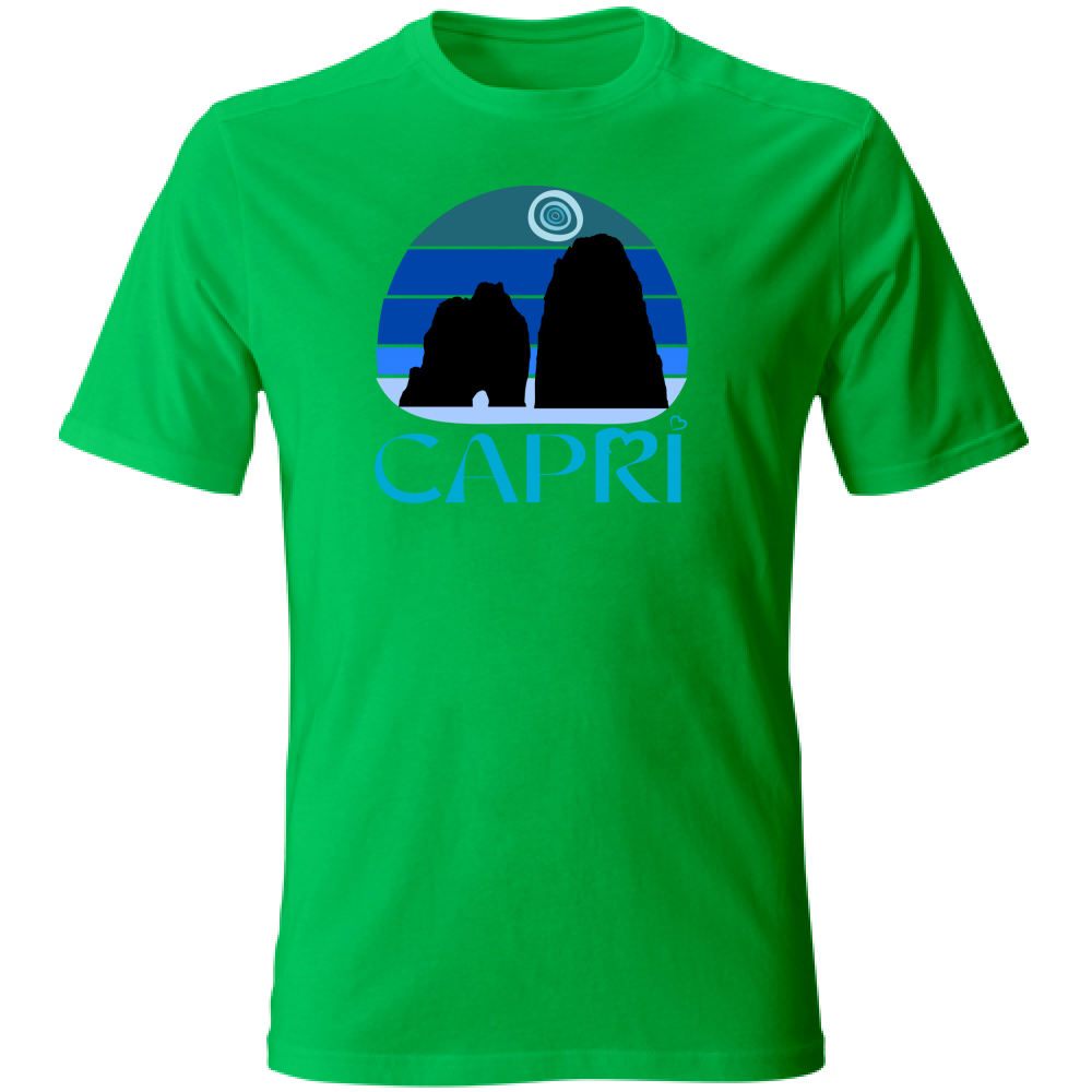 T-Shirt Unisex CAPRI VINTAGE TRAMONTO AZZURRATO