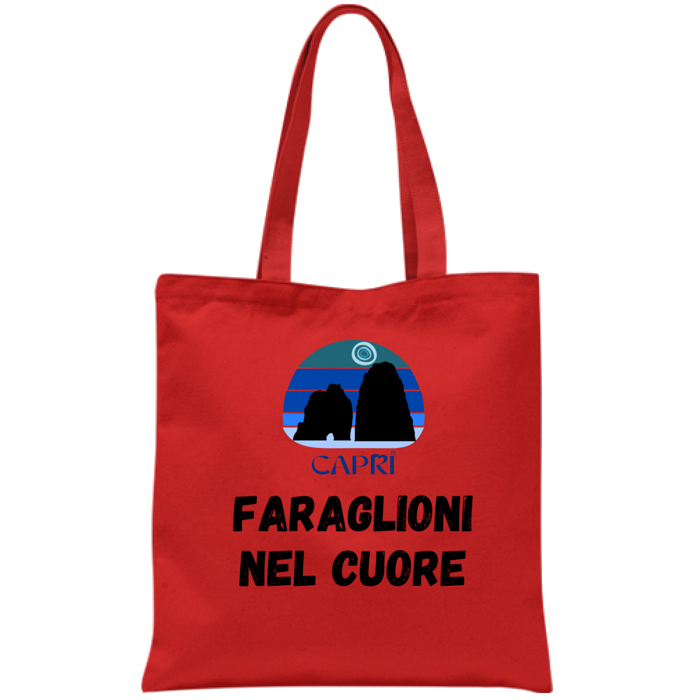 FARAGLIONI DI CAPRI BAG IN THE HEART BLACK WRITING