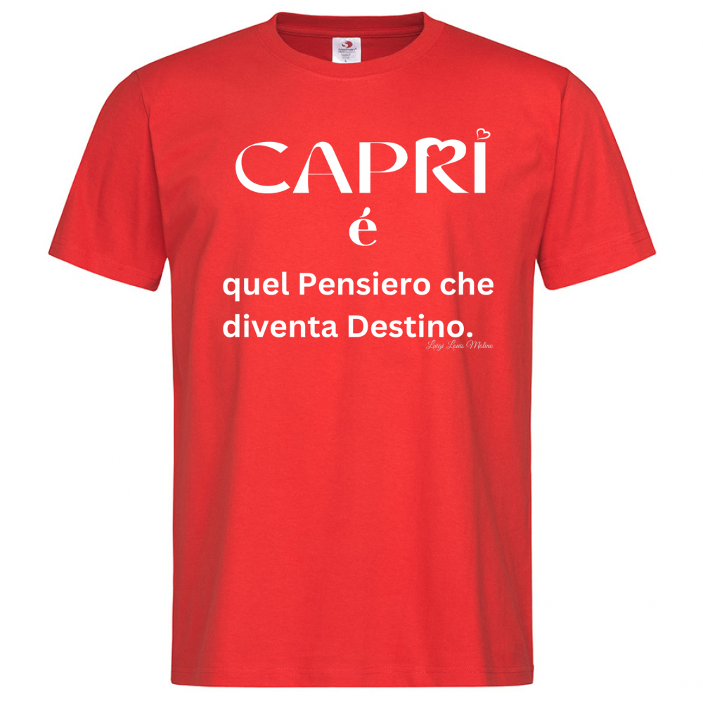 T-Shirt Men Premium Capri quel Pensiero che diventa Destino scritta bi
