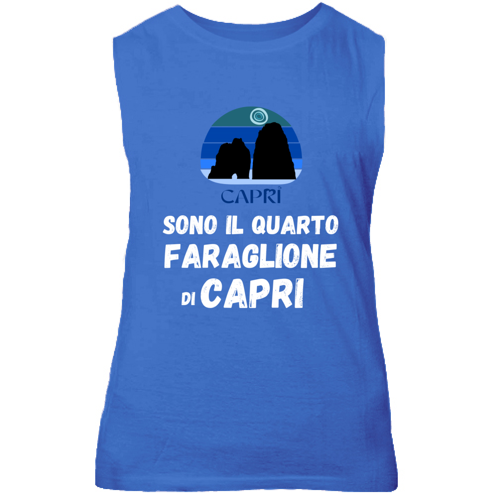 Canotta Unisex SONO IL QUARTO FARAGLIONE DI CAPRI SCRITTA BIANCA