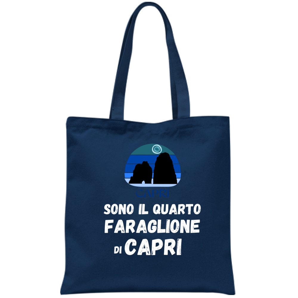 Bag I AM THE FOURTH FARAGLIONE OF CAPRI WHITE WRITING