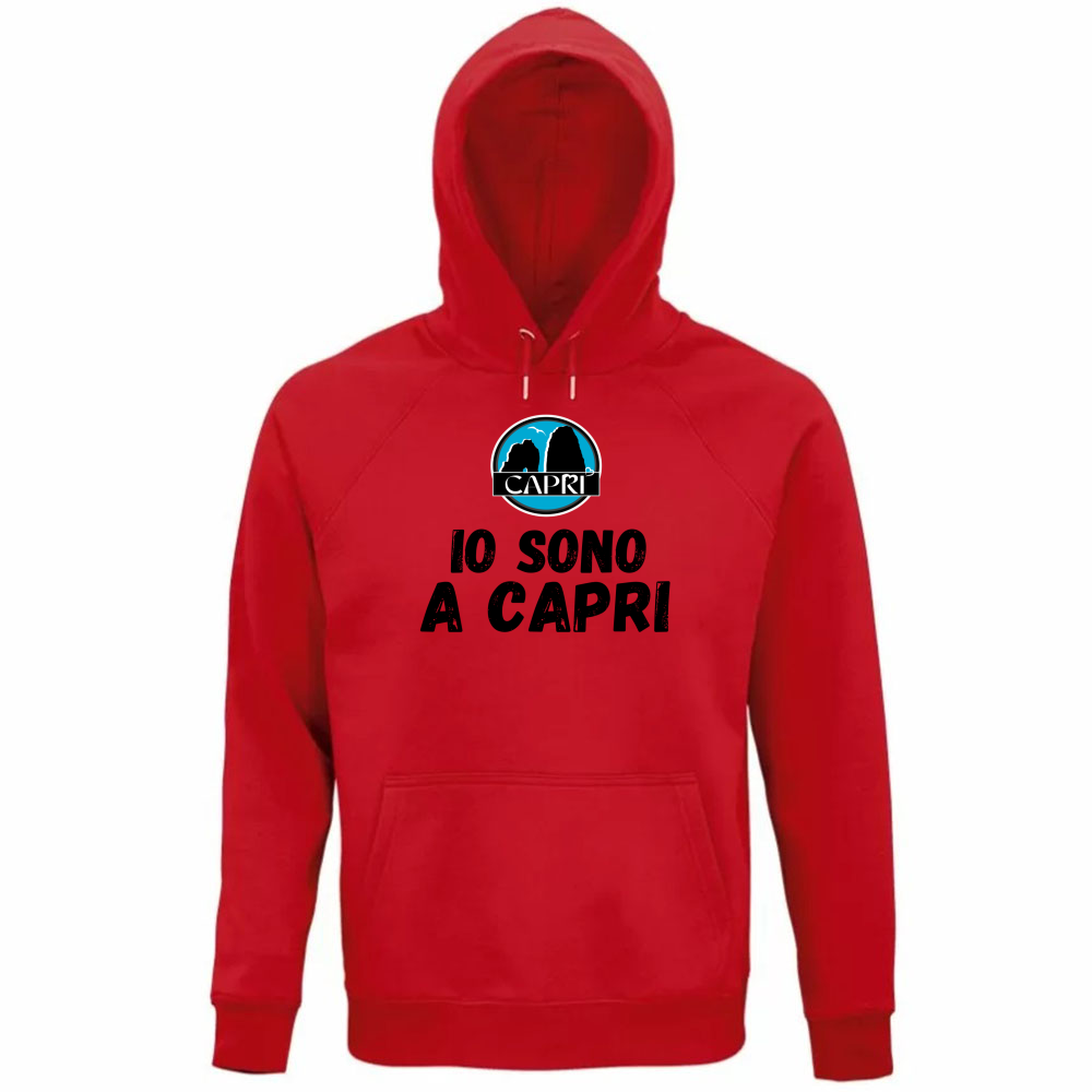 Unisex Organic Hoodie I AM IN CAPRI BLACK WRITING