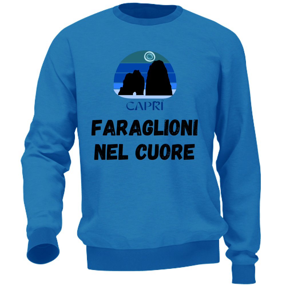 Unisex Sweatshirt FARAGLIONI DI CAPRI IN THE HEART BLACK WRITING