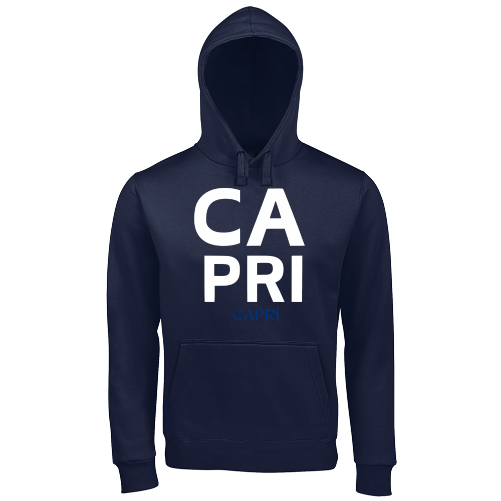 Hoodie Premium Men CAPRI DESIGN SCRITTA BIANCA