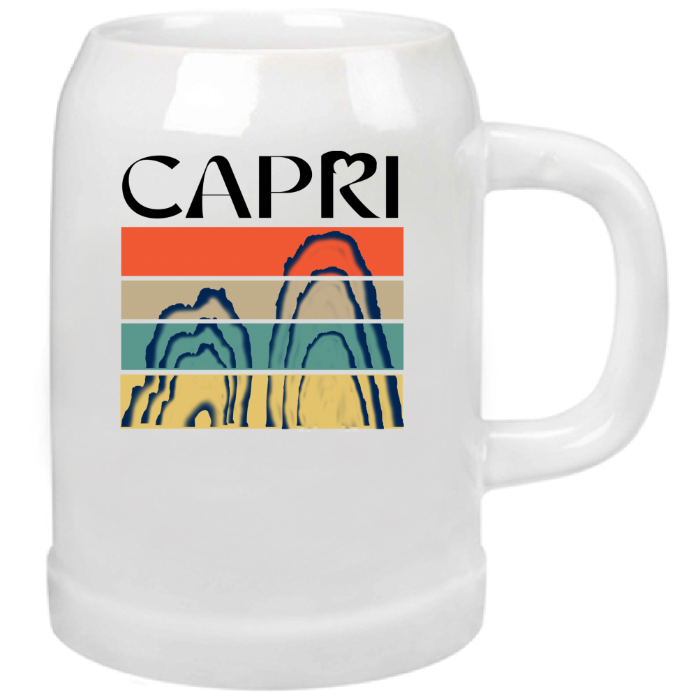 Beer Mug CAPRI PORTIONS FARAGLIONI BLACK WRITING